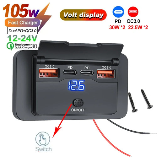 12v 24v usb steckdose auto - steckdose,