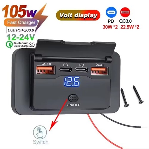 Usb steckdose 12v 24v - usb, c