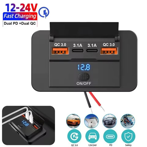 Usb steckdose 12v 24v dual - steckdose,